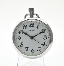 [EXCELLENT+5] Vintage Seiko 7C21-0A20 Pocket Watch Quartz 1980s White Dial Japan