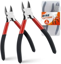 2PCS Wire Cutters Side cutter Cable 6/5" Heavy Duty Cutting pliers Carbide steel