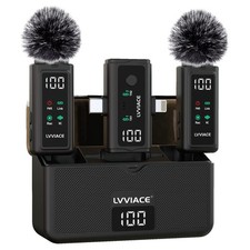 3 in 1 Wireless Microphone for iPhone, Android, ,Wireless Lavalier Microphone...