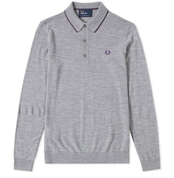 Women Fred Perry Sweater Grey Wool 42 / XL / 50