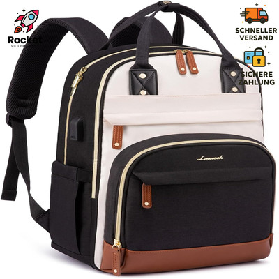 LOVEVOOK Rucksack Damen Groß, Laptop Rucksack 17 Zoll Wasserdicht Schulrucksack