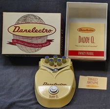 VINTAGE 1996 DANELECTRO "DADDY-O" OVERDRIVE GUITAR DISTORTION PEDAL WITH BOX