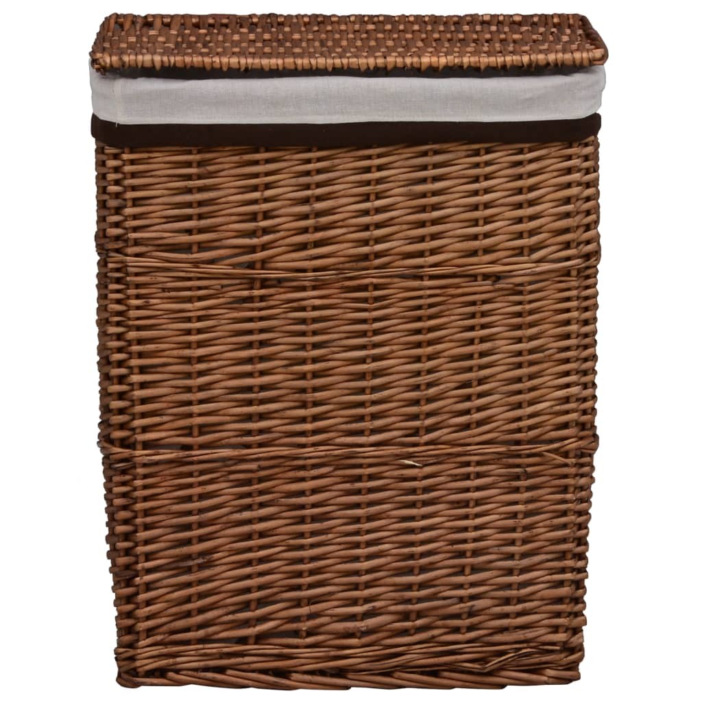 Cesto Biancheria Impilabile Marrone in Salice | Salvaspazio Rustico