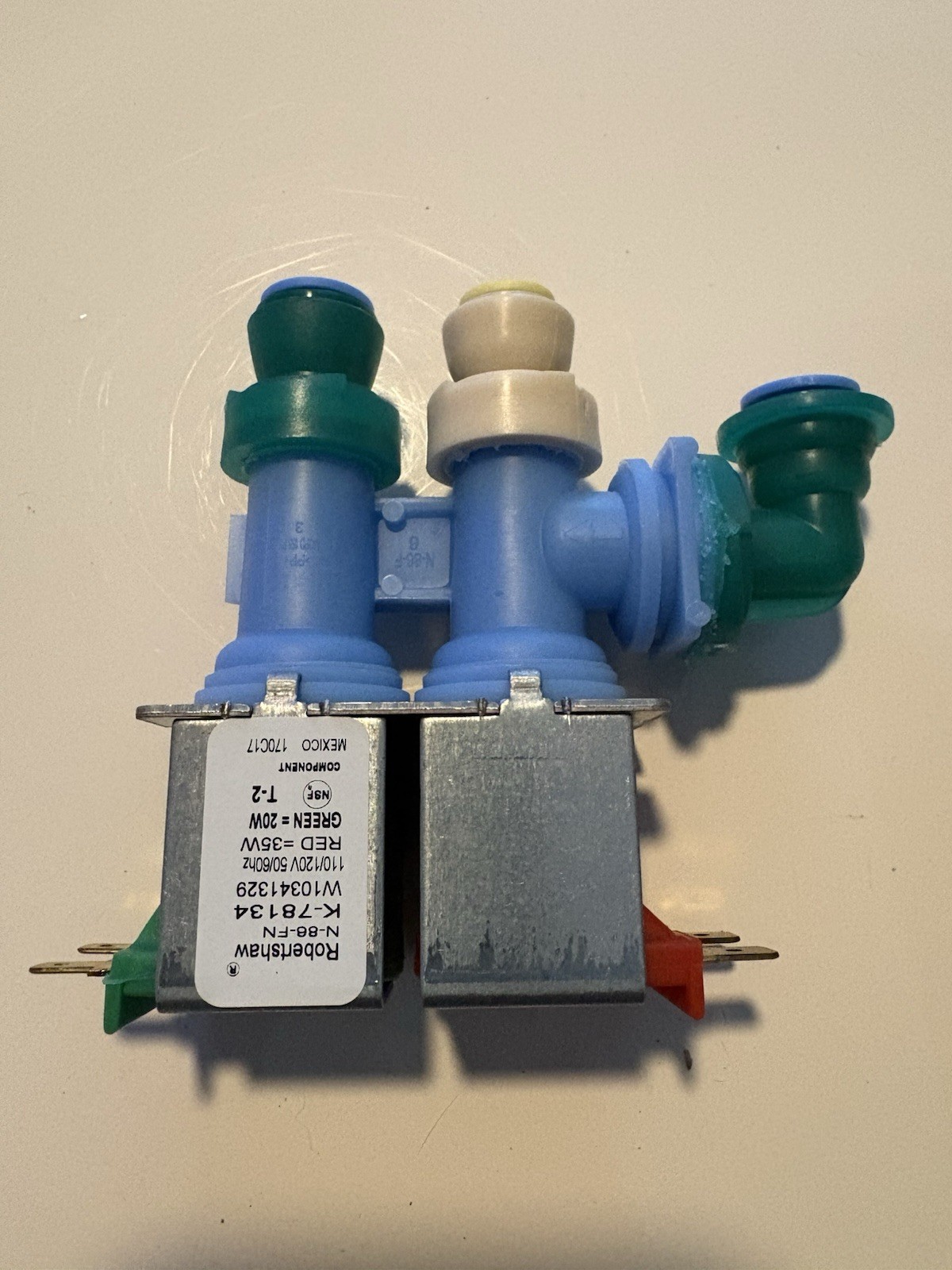 GENUINE OEM Whirlpool Refrigerator Water Inlet Valve Assembly W10341329