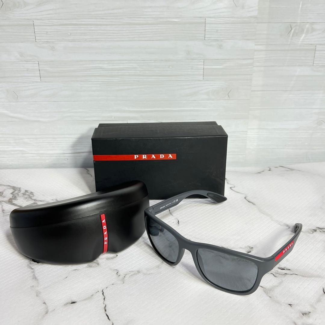 PRADA SPS01U UFK-5L0 Matte Gray Sunglasses New