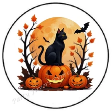 CATS MOON PUMPKINS HALLOWEEN ENVELOPE SEALS LABELS STICKERS PARTY FAVORS