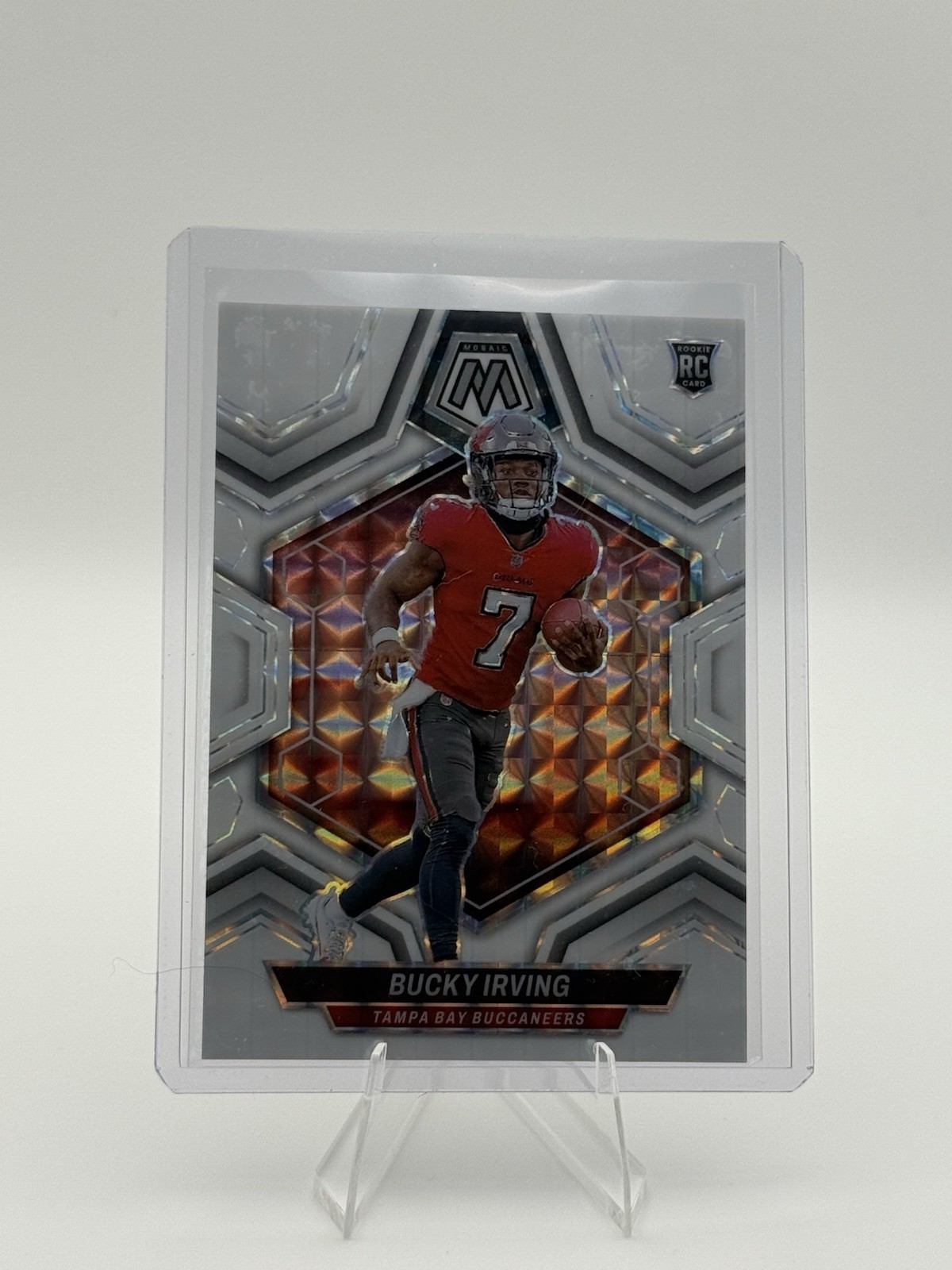 2024 Panini Mosaic - Rookies Bucky Irving #385 White Mosaic Prizm /25 (RC)