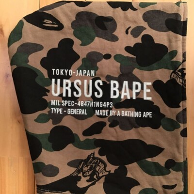 URSUS BAPE full zip hoodie olive BAPE camo A Bathing Ape Size XXL