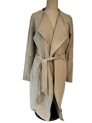 Ophelia Roe Khaki Unlined Lightweight Trench Coat Tie Waist - Main Image