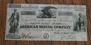 307-1850-American-Mining-Company-Vermont-VT-Stock-Certificate