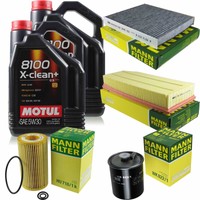 MANN-FILTER Inspektionspaket 10L Motul 5W-30 8100 X-Clean+ FüR Mercedes G-Klasse