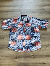 Vintage Wrangler Western Shirts American Flag AOP USA Button Up Mens Size XL