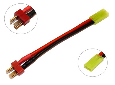   Mini Tamiya Buchse auf T-Plug Stecker Adapterkabel Adapter Ladeadapter Akku  