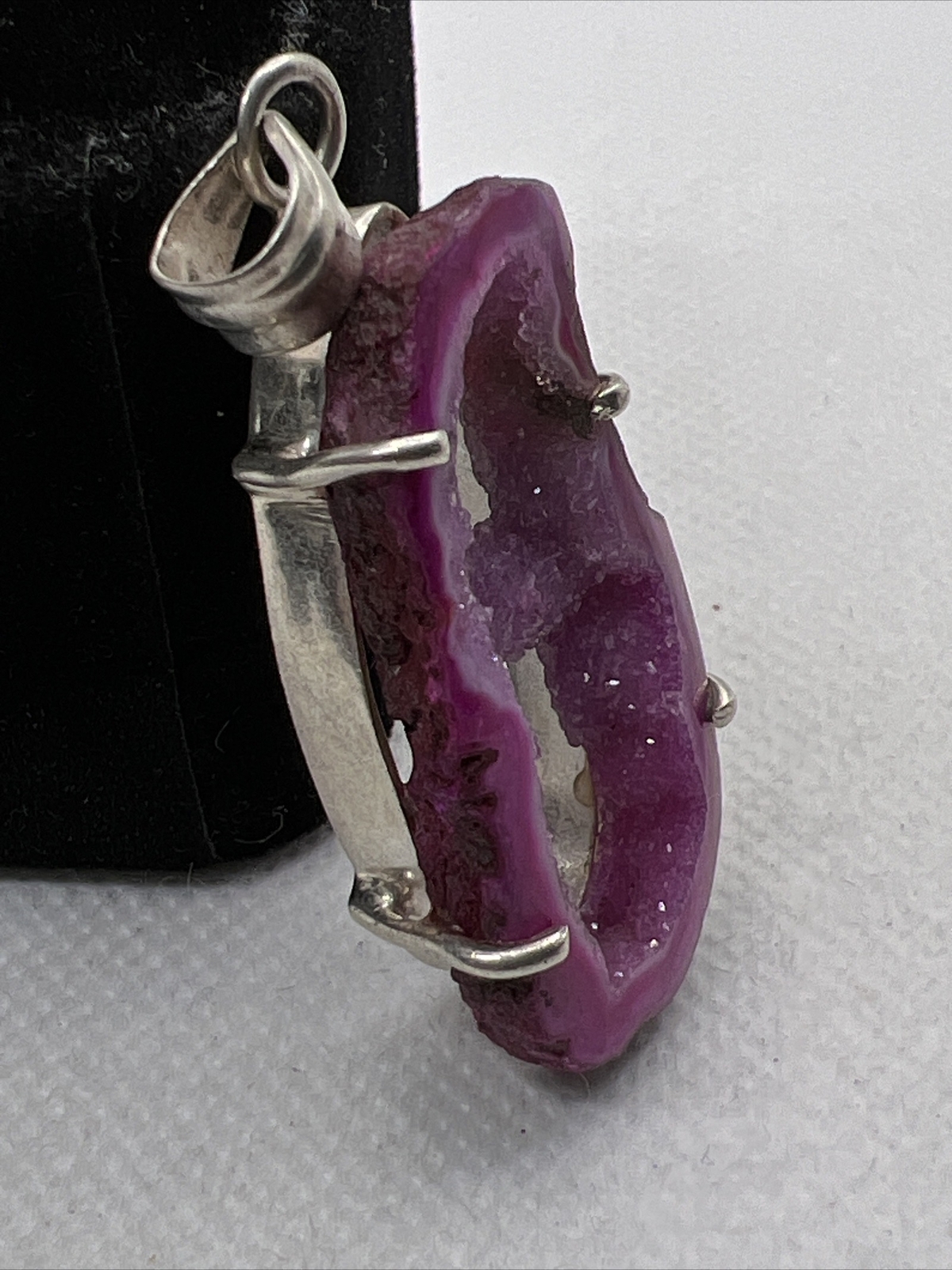 HANDMADE CUTE Solid 925 Sterling Silver Pink Druz… - image 9