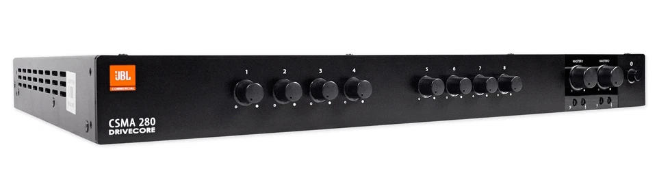 JBL CSMA280 Commercial/Restaurant 2 x 80w Amplifier 4ohm/8ohm/70V/100V, 8 inputs - Image 3 of 4