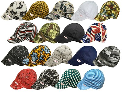 #ad NWT Comeaux Caps Welding Welders Hat Assorted Print Reversible Sized 100% cotton $36.99
