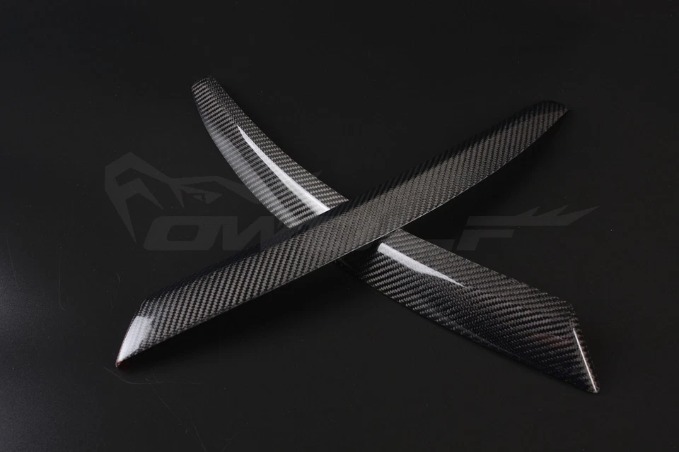 Faro de cejas de fibra de carbono real para Audi A6 C6 4F 05 11 Foto 3 de 4