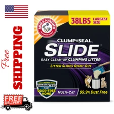 38 lbs ARM & HAMMER Clump & Seal SLIDE Cat Litter Easy Clean-up Multi-Cat