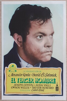 The Third Man ORIGINAL '50 Spain HERALD Orson Welles cult film Noir Carol Reed