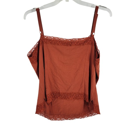 Y2K Vintage Apostrofo Bordo in Pizzo Cami Cinghia Regolabile Taglia 20-22W Boho Rustico - Foto 3 di 3