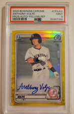 2020 BOWMAN CHROME ANTHONY VOLPE AUTO YELLOW REFRACTOR /75 RC PSA 9
