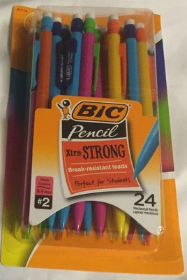 BIC MECHANICAL PENCIL XTRA STRONG MULTI COLOR BARRELS THICK POINT 0.9 MM, 24CT