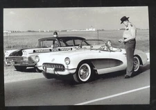REAL PHOTO 1957 CHEVROLET CORVETTE TENNESSEE STATE PATROL POSTCARD COPY CHEVY