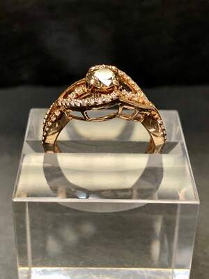 Elo 14K Rotgold schokobraun Diamant Solitär Verlobungsring 0,46ct Mitte