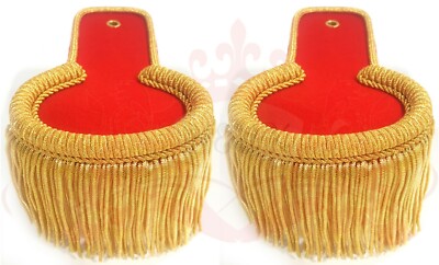 Roter Blazer Gold Schulter Schulter Schulter Schulter Schulterklappen, Gold Fransen Marching Band Epaulete