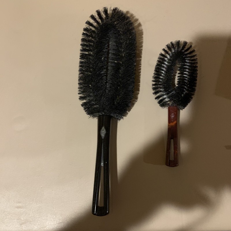 Vintage 10" Stanley Clothes Brush w/ Brown Bakelite Handle& 7" Mini Travel ( 2 )