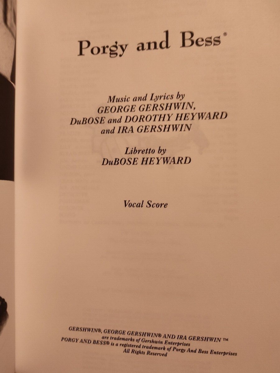 Porgy and Bess Vocal Score Copyright 1962 | eBay