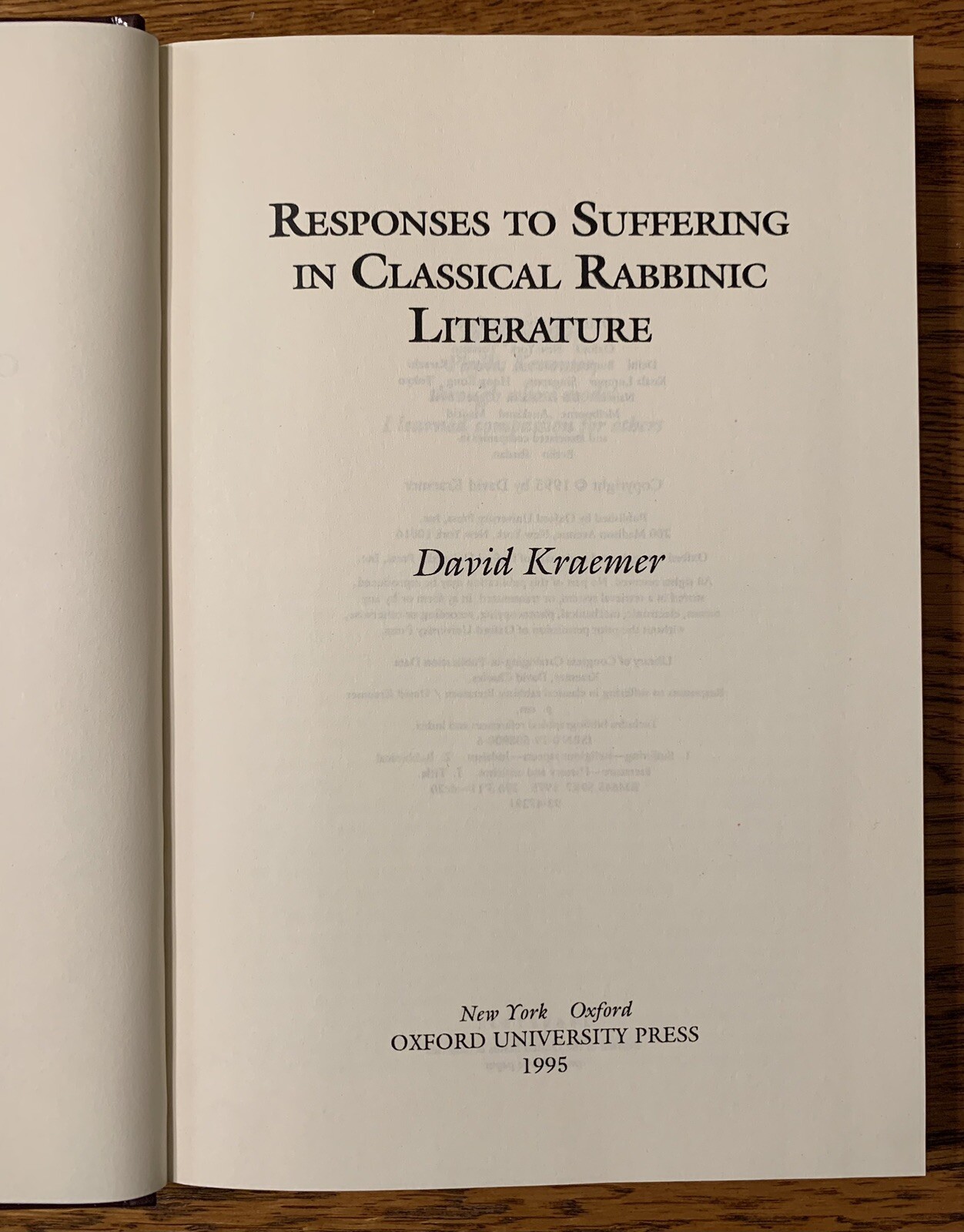 Responses To Suffering In Classical Rabbinic Literature By David 