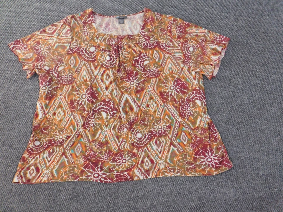 Liz & Me топ 2 x красный цветочный женщин геометрический графический прибрежный повседневный эластичной - Изображение 3 из 4