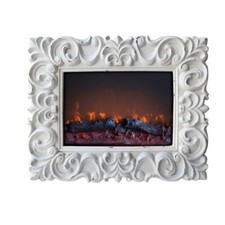 Caminetto Elettrico Parete con Cornice da Appendere Fuoco Finto Led 900 1800W