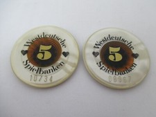Zwei Spielbank Casino Jetons Chips Westdeutsche Spielbanken Vintage