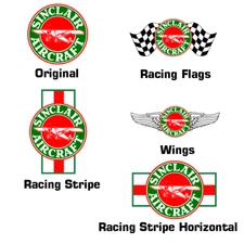 Sinclair Aviation Gasoline Vinyl Decal Sticker 5 Designs Motor Oil Gas Globes