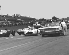 Vintage 8X10 1963 Indy IRP Grid Hansgen Maserati, Gurney Lotus 18,Daigh Lotus 19