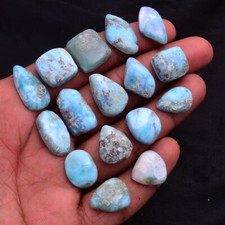 16 Pcs Natural Larimar 16mm-23mm Cabochon Huge Untreated Gemstones Wholesale Lot