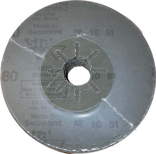115mm 4.5” Sanding Discs 80 grit P80 Black Wet & Dry Fibre Sanding Discs X25 SIA - Picture 2 of 2