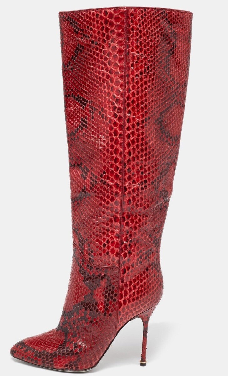 PYTHON LEATHER HEELED BOOTS】ブーツ 24 PYTHON LEATHER HEELED BOOTS】ブーツ 24