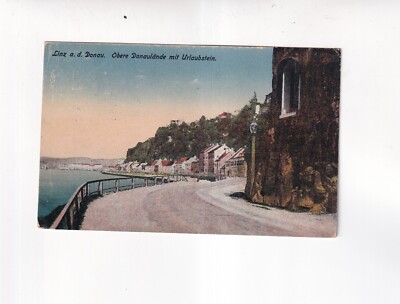5864) Ansichtskarte AK LINZ a. d. DONAU - Obere Donaulände mit Urlaubstein 1922