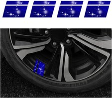 4 Pcs Wheel Rim Decal Stripes Car Auto Decor Tire Stickers Accessories - Blue