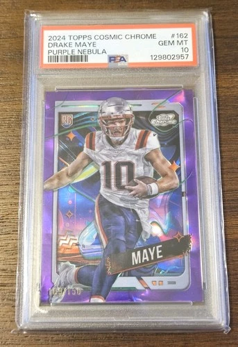 2024 Drake Maye Topps Cosmic Chrome Purple Nebula #162 RC PSA 10 Gem