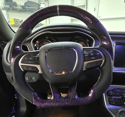 Purple Carbon Fiber Steering Wheel Fit Dodge Challenger Charger SRT Durango 15+