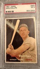 1957 Topps Scarce Series Jack Phillips #307 PSA 5