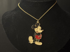 Vintage Disney 2  Mickey Mouse Enamel Pendant On Chain
