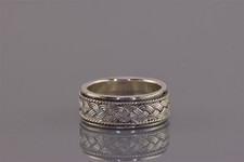 Sterling Silver Woven Over  Under Patterned Spinner Band Ring 925 Sz: 7