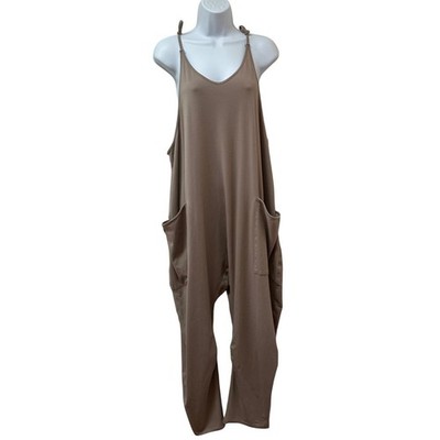 FP Movement Taupe Brown Oversized Harem Jumpsuit Romper Medium