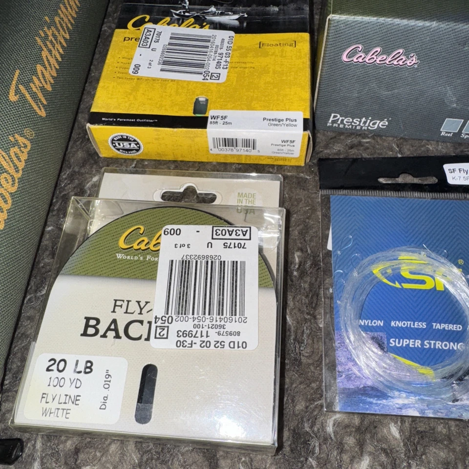 Carrete Cabelas Tradicional 3 Flyrod 4 piezas y Prestige Premier2 con respaldo y líder Foto 3 de 4