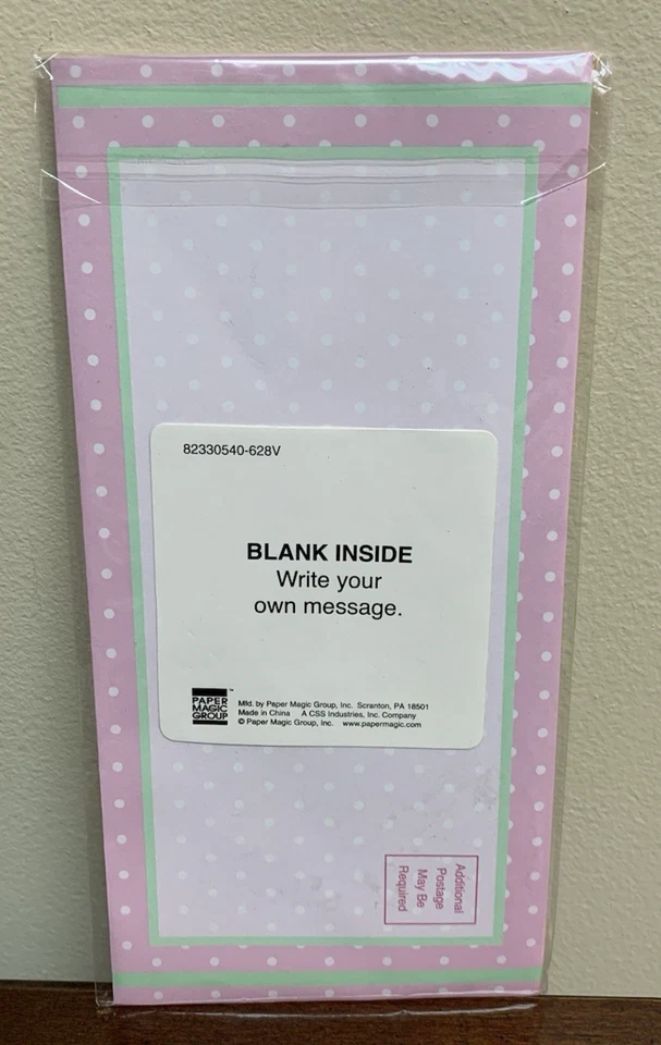 Classy Pink Polka Dot Dress Pretty Shoes Purse 3D Blank Inside Greeting Card - Image 2 of 2